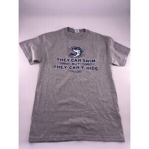 Fishing Tshirt Mens Medium Gray Blue Short Sleeve Pullover Fish Proweight